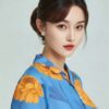 Blue Marigold Floral Button-Up Shirt “Ocean Bloom” - UHEL152734