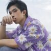 Purple Daisy Casual Short-Sleeve Shirt “Violet Breeze” - UHEL165891